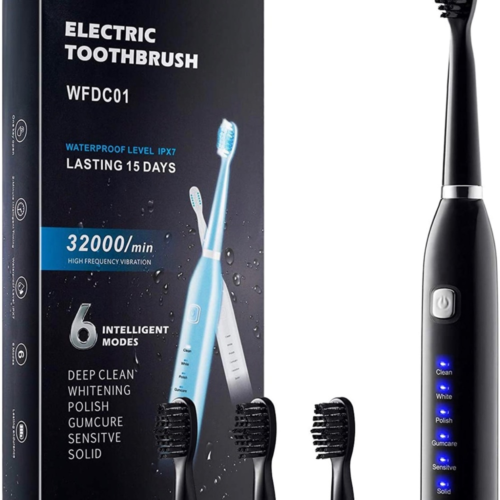 Electric Toothbrush with 4 Toothbrush Heads Sonic Rechargeable Toothbrushes 6 Op